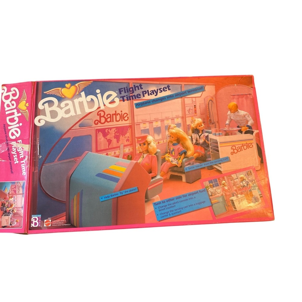 Barbie Flight Time Playset Airplane-Themed Toy Vintage 1989